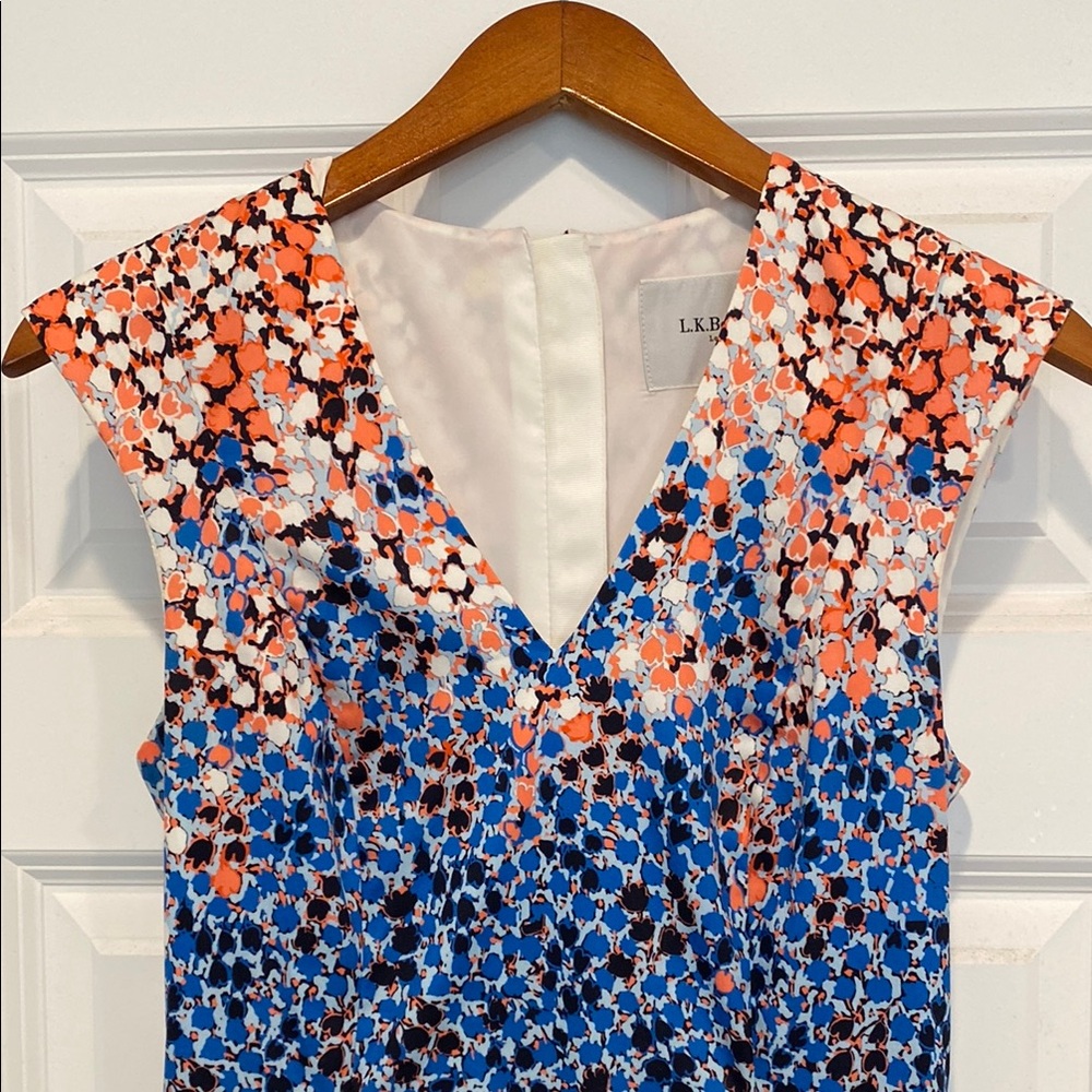 Gorgeous LK BENNETT London Vanessa Floral Tailored Dress Pink & Blue Size 4 - Picture 4 of 11